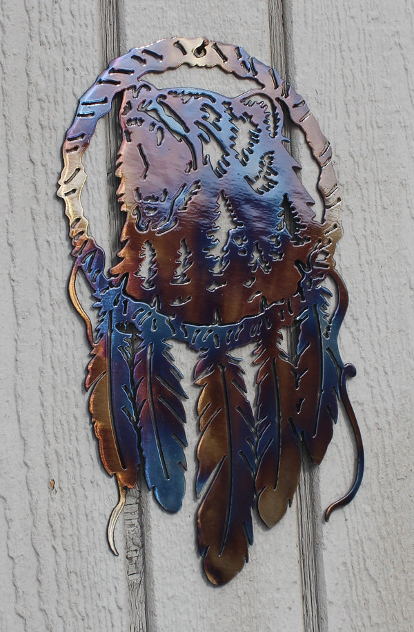 Bear Dream Catcher Metal Wall Art