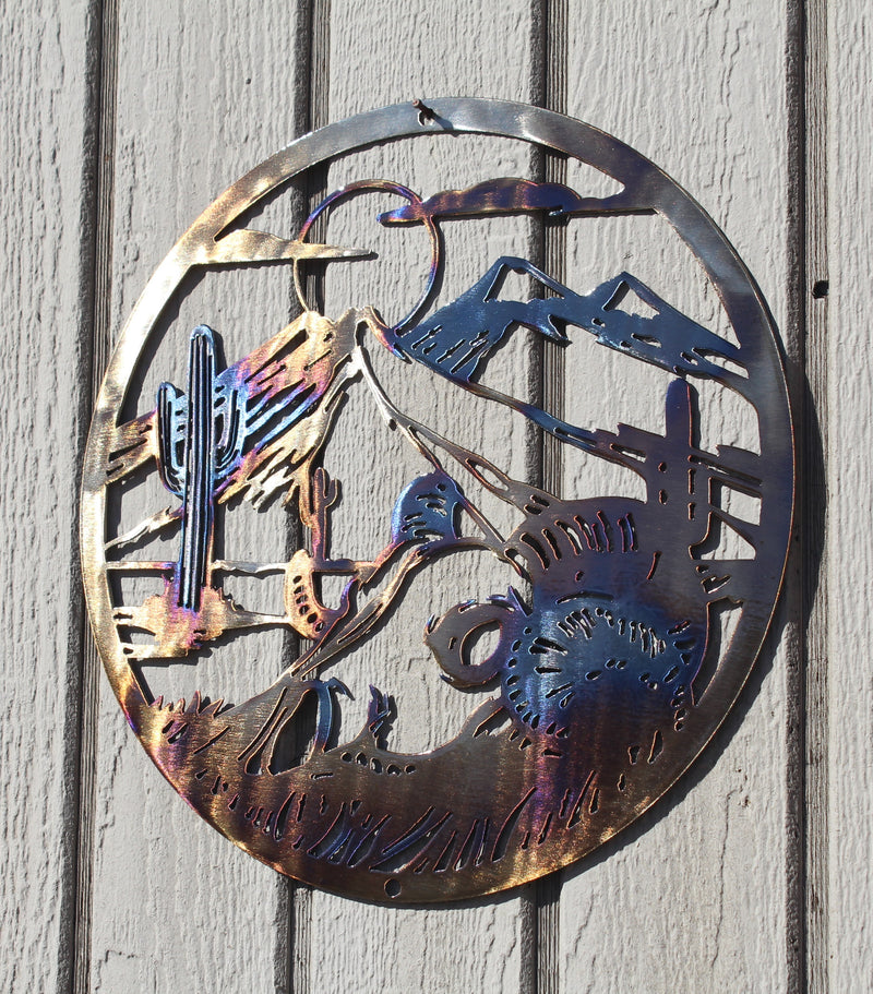 Desert Skull Scene Metal Wall Art