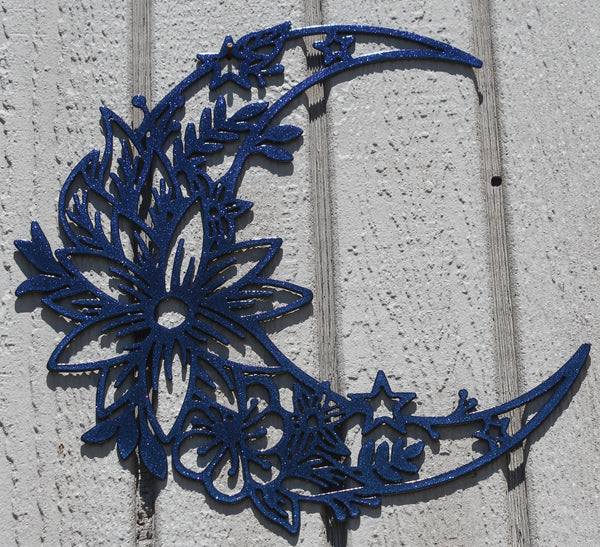 Flower Moon Metal Wall Art