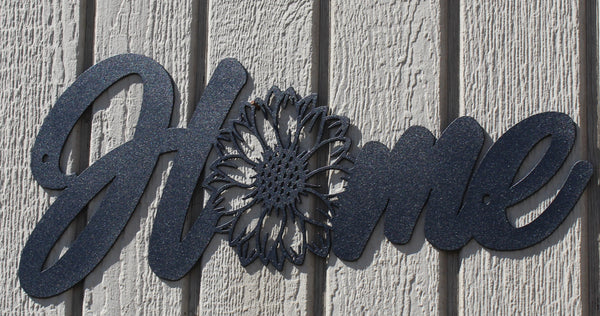 Home with Sunflower Metal Wall Art