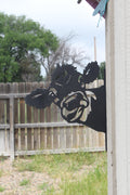 Peeking Cow Metal Wall Art