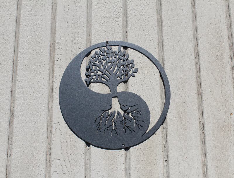 Yin Yang Tree Metal Wall Art Home Decor