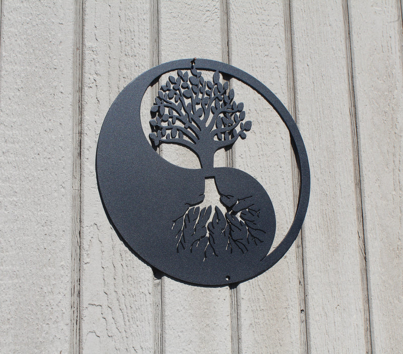 Yin Yang Tree Metal Wall Art Home Decor