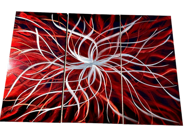 3 Panel Wavy Star Metal Wall Art Multi Color Art Show Exclusive