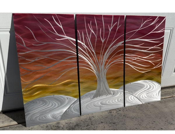 3 Panel Tree Metal Wall Art Art Show Exclusive