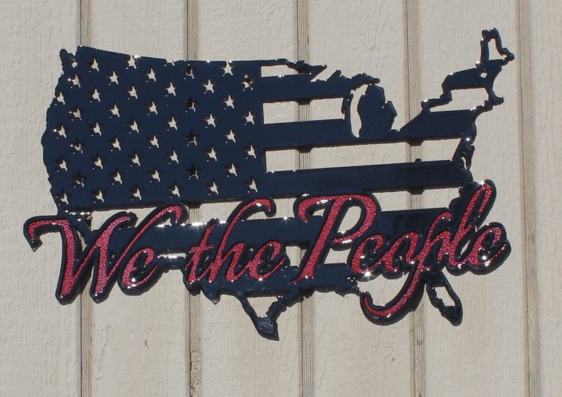 We the People American Flag in USA Metal Wall Art