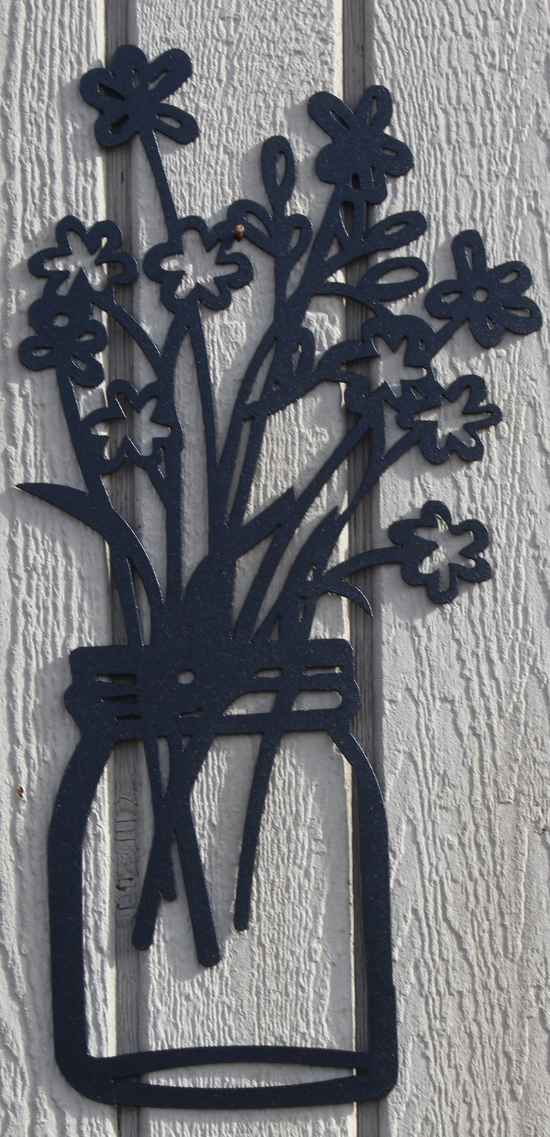 Flowers in Mason Jar Metal Wall Art