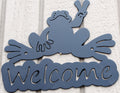 Frog Welcome Sign Metal Wall Art