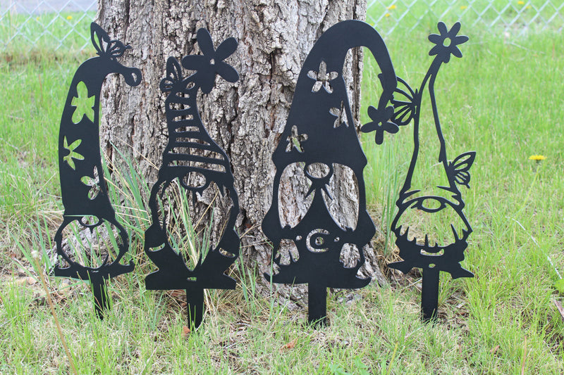 Garden Gnome Metal Garden Stakes