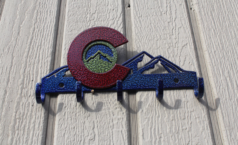 Colorado with Mountains Key Holder Metal Wall Art