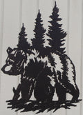 Bear with Bear and Trees Scene Metal Wall Art