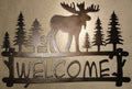 Moose Welcome Sign Metal Wall Art