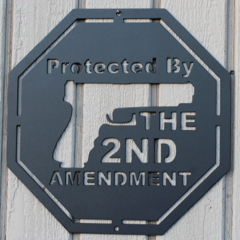 Protected by the 2nd Amendment Metal Wall Art