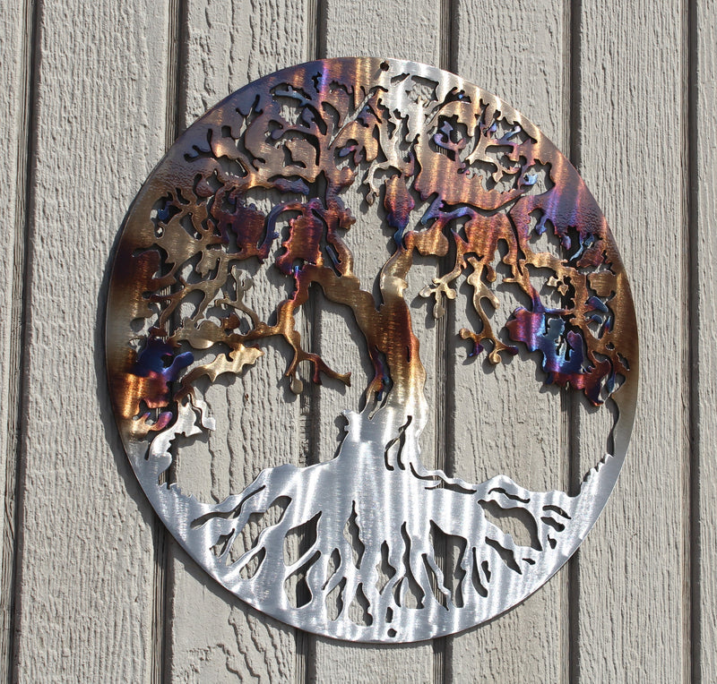 Tree of Life Metal Wall Art Heat Treated