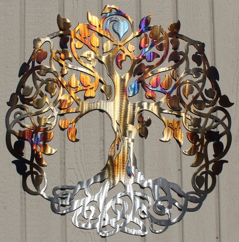 Tree of Life 3 Metal Wall Art Heat Treated