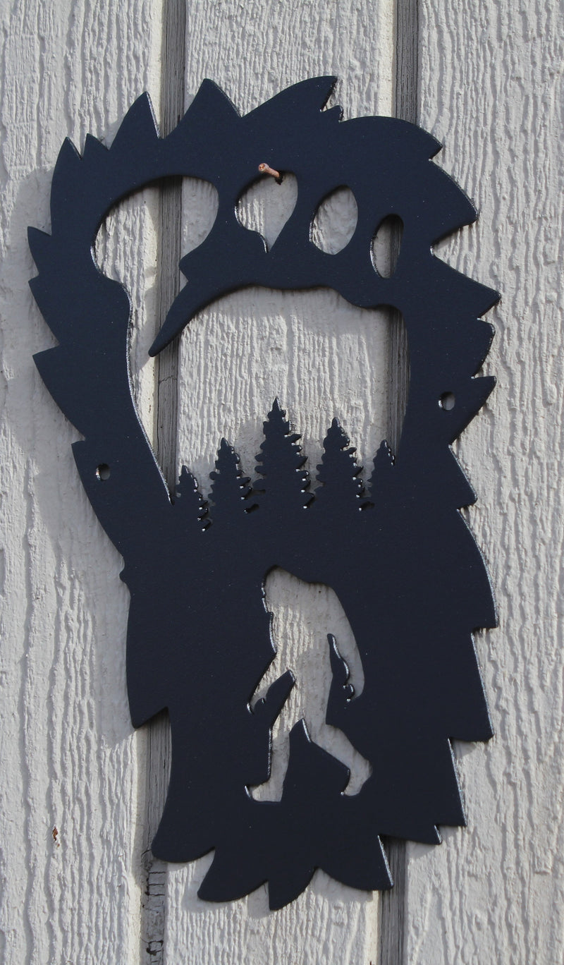 Bigfoot in Foot Metal Wall Art