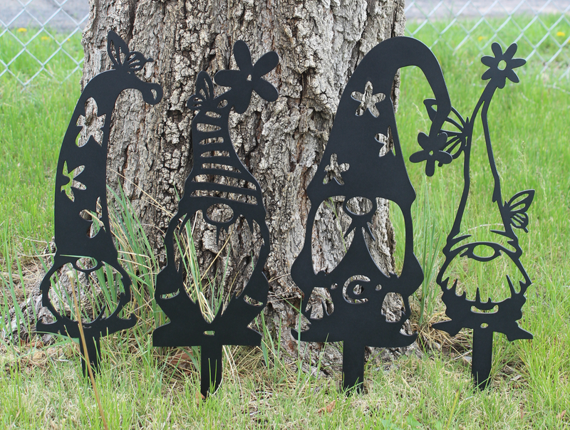 Garden Gnome Metal Garden Stakes