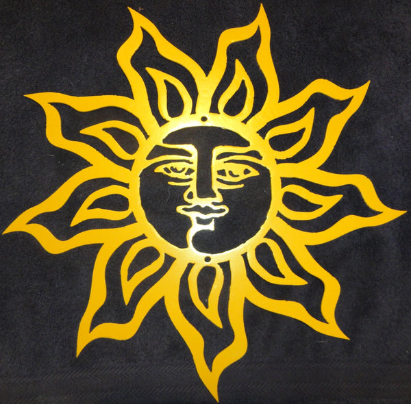 Yellow Sun Metal Wall Art Home Decor