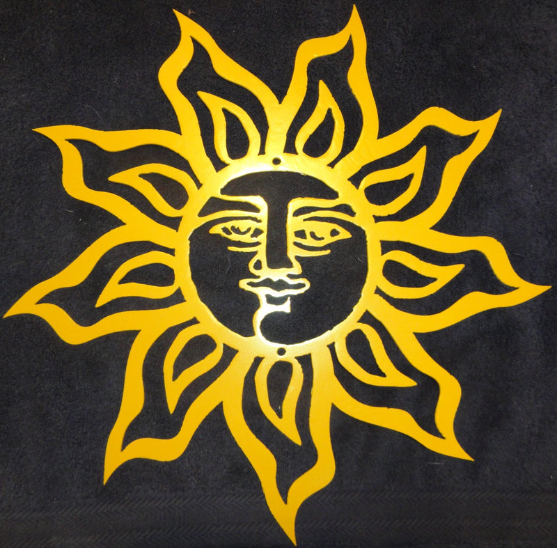 Yellow Sun Metal Wall Art Home Decor