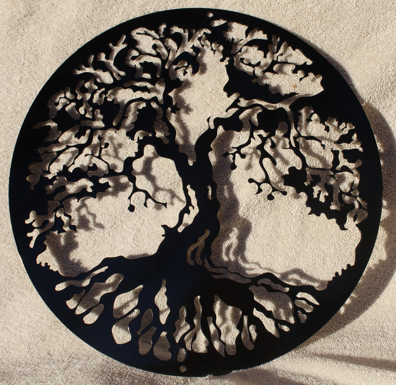 Tree of Life Metal Wall Art Gloss Black